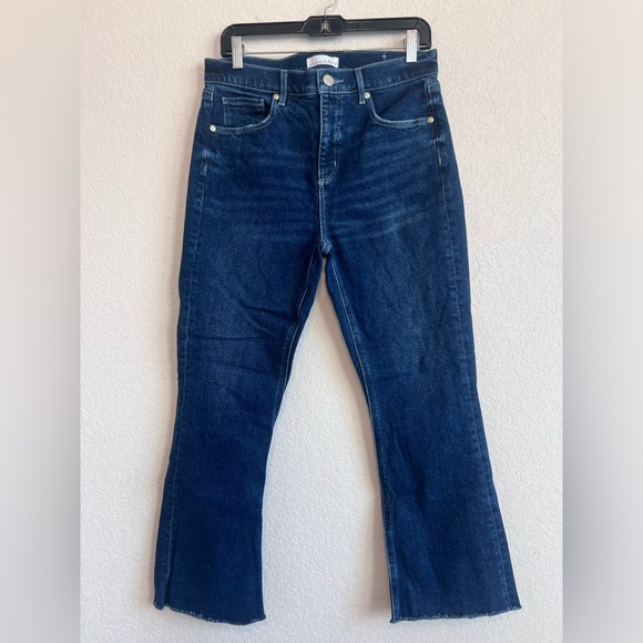 Loft High Waisted Flare Crop Stretchy Jeans Size 29 - Picture 1 of 9